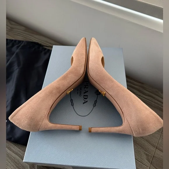 Prada Calzature Donna Suede Stiletto Nude Pumps - Picture 9 of 11